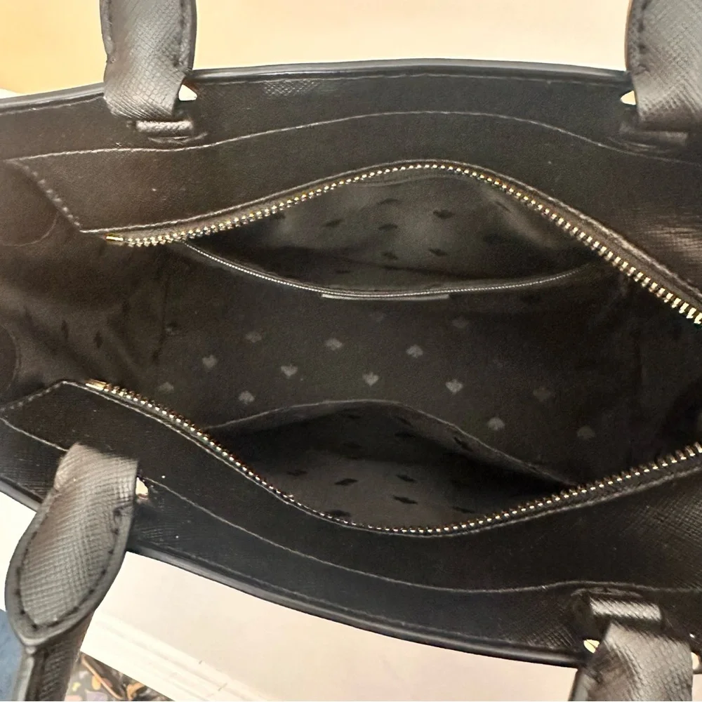 Kate Spade‎ Staci Saffiano Satchel Purse Black, Medium Size Crossbody